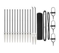 GHVBNMF Clôture en fil soudé avec 13 piquets en acier PVC gris 25 m | Filet en maille solide en acier revêtu par pulvérisation pour jardin et terrasse avec accessoires de montage pratiques