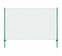 GHVBNMF Clôture en treillis avec 11 poteaux Vert 25 x 1,5 m | Ensemble de clôture en treillis métallique robuste pour jardin, cour arrière et enclos pour animaux, peut être découpé de