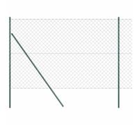 GHVBNMF Clôture en treillis avec 5 poteaux Vert 10 x 1,6 m | Clôture de jardin solide en acier et PVC pour terrasse et extérieur. Montage facile en kit avec 5 poteaux assortis.