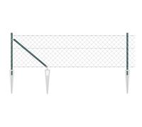 GHVBNMF Clôture en treillis avec 5 poteaux Vert 25 x 0,8 m Acier PVC | Kit complet de clôture pour jardin et terrasse. Résistant aux intempéries grâce au revêtement en PVC et à la construction en