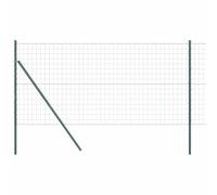 GHVBNMF Clôture en treillis vert - 1 x 25 m - Clôture métallique - Pour | Kit complet de clôture robuste avec poteaux et fil de serrage pour jardin, terrasse et terrasse. Flexible à ajuster.
