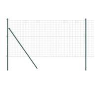 GHVBNMF Clôture Euro avec poteaux Vert 1,2 x 25 m Clôture métallique Kit | Kit de treillis métallique flexible pour jardin et terrain. Offre une protection visuelle claire, une délimitation stable et