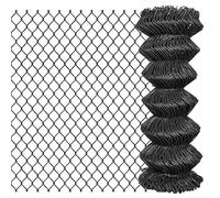 GHVBNMF Clôture grillagée 15 x 1 m en acier PVC Gris | Grillage polyvalent pour jardin et terrain, maille de 60 x 60 mm, gaine en PVC gris.