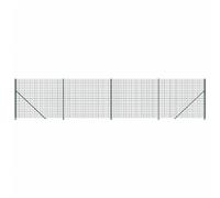 GHVBNMF Clôture grillagée avec bride de sol Vert 1,4 x 10 m | Clôture de jardin flexible pour limites de terrain et enclos en extérieur. Kit complet avec poteaux galvanisés et brides.