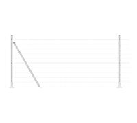 GHVBNMF Clôture grillagée en acier argenté avec poteaux 25 m x 1 m | Kit complet de clôture robuste en acier pour clôturer et délimiter le jardin, sur les terrasses ou les terrasses
