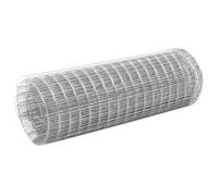 GHVBNMF Clôture métallique galvanisée - 25 x 0,5 m - Argenté | Clôture en treillis robuste en métal galvanisé pour jardin et enclos pour animaux avec mailles de 19 x 19 mm pour une découpe
