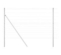 GHVBNMF Clôture métallique galvanisée avec poteaux - 50 x 1,5 m | Système de clôture stable pour jardin et terrasse : kit complet de 52 piquets pour délimiter les terrasses en plein air.