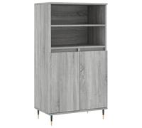 GHVBNMF Commode avec portes - Gris Sonoma - 60 x 36 x 110 cm | Armoire d'appoint industrielle avec 6 compartiments et pieds métalliques solides pour salon et couloir.