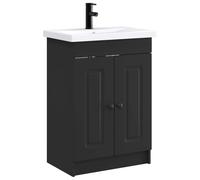 GHVBNMF Ensemble de meubles de salle de bain 2 pièces avec robinet d'évier | Meuble sous lavabo compact pour salle de bain d'invités et petits espaces avec boutons métalliques et compartiment de