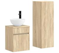GHVBNMF Ensemble de meubles de salle de bain 2 pièces, lavabo et armoire | Lot de 2 suspensions murales pour toilettes d'invités et salle de bain avec positionnement flexible du robinet et butée de