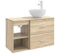 GHVBNMF Ensemble de meubles de salle de bain 2 pièces - Montage mural | Kit mural peu encombrant en bois avec meuble lavabo et armoire d'appoint pour ranger la salle de bain.