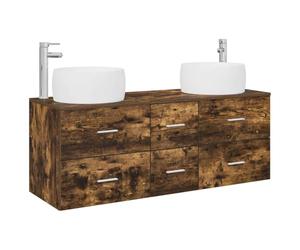 GHVBNMF Ensemble de meubles de salle de bain 3 pièces - Montage mural | Kit mural peu encombrant en bois pour salle de bain et WC d'invités avec 6 tiroirs et inserts de perçage assortis.