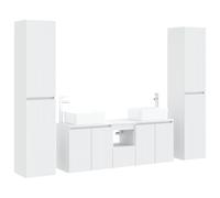 GHVBNMF Ensemble de meubles de salle de bain 5 pièces, armoire suspendue | Ensemble de meubles muraux pour salle de bain et WC d'invités avec montage flexible sur porte et cinq éléments pratiques.