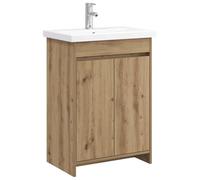 GHVBNMF Ensemble de meubles de salle de bain avec robinet de lavabo 3 | Combinaison pratique de meuble inférieur, lavabo et mitigeur pour une organisation structurée dans la salle de bain.