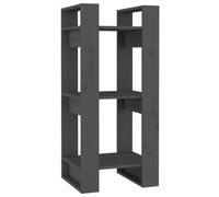 GHVBNMF Étagère à livres en pin massif Gris 41 x 35 x 91 cm | Paravent compact en pin naturel pour salon et bureau avec design ouvert des deux côtés