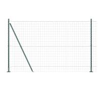 GHVBNMF Euroclôture - 1,6 x 10 m - Avec poteaux - En acier et PVC - Vert | Bordure pratique pour jardin et terrain avec poteaux robustes, plaques de base robustes, fil de serrage et accessoires