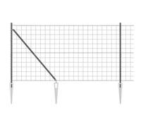 GHVBNMF Euroclôture avec poteaux 1,4 x 10 m gris en acier et PVC | Kit complet de clôture de jardin flexible pour jardin, terrasse et limites de terrain avec poteaux, fil de liaison et