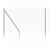 GHVBNMF Euroclôture avec poteaux - 1,6 x 10 m - Gris - En acier et PVC | Clôture en treillis solide pour jardin et terrasse, kit complet flexible avec poteaux et fil de liaison.