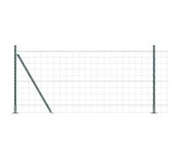 GHVBNMF Euroclôture avec poteaux - 25 x 1 m - Grillage en acier vert | Kit complet de clôture de jardin en acier vert pour délimiter les terrains sur la pelouse, la terrasse ou le jardin