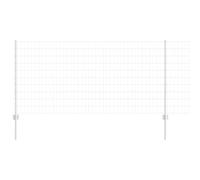GHVBNMF Euroclôture avec poteaux - 25 x 1 m - Grillage métallique argenté | Kit complet de clôture en treillis solide en acier revêtu par pulvérisation pour jardin, terrasse et cour pour délimiter