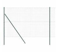 GHVBNMF Euroclôture avec poteaux Vert 1,5 x 10 m Clôture de jardin en acier | Kit complet de clôture métallique robuste pour jardin et terrasse, avec poteaux, corde de tension et fil de liaison pour