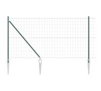 GHVBNMF Euroclôture avec poteaux - Vert - 1 x 25 m - Grillage en acier | Kit complet de clôture de jardin flexible pour terrasse et terrain : séparation structurée stable avec tous les poteaux.