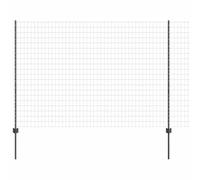 GHVBNMF Euroclôture - Gris - 1,6 x 50 m - Clôture grillagée avec poteaux | Kit complet robuste pour jardin et terrasse : la clôture en acier revêtu par pulvérisation avec PVC assure une délimitation