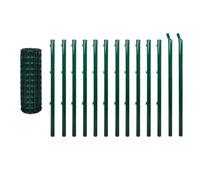 GHVBNMF Euroclôture kit complet avec poteaux 25 x 1,5 m Vert | Kit complet de clôture en treillis pour jardin et terrain, avec poteaux en acier robustes et accessoires de montage