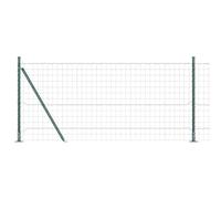 GHVBNMF Euroclôture Kit complet avec poteaux en acier Vert 1 x 10 m | Kit de clôture en treillis solide en acier pour jardin et terrasse, avec poteaux, fil de liaison et accessoires de montage.