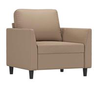 GHVBNMF Fauteuil capitonné en cuir synthétique marron cappuccino 60 cm | Canapé simple confortable avec cadre en métal et rembourrage épais pour salon et chambre à coucher.