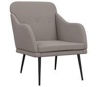 GHVBNMF Fauteuil de relaxation en tissu rembourré Taupe 63 x 76 x 80 cm | Fauteuil rembourré confortable en tissu respirant avec cadre en métal solide pour salon et chambre à coucher en taupe.