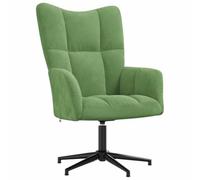 GHVBNMF Fauteuil de relaxation en velours vert clair rembourré pivotant à | Fauteuil TV élégant pour salon et chambre à coucher avec rembourrage en mousse douce, design matelassé et pied en croix.