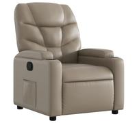 GHVBNMF Fauteuil de relaxation manuel en cuir synthétique Marron cappuccino | Idéal pour le salon ou le home cinéma : comprend 2 porte-gobelets, poche latérale et dossier réglable jusqu'à 135 degrés.