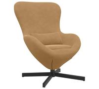 GHVBNMF Fauteuil en œuf marron 63 x 73 x 90 cm Fauteuil pivotant en velours | Élégante chaise pivotante à 360 degrés avec housse en velours et cadre en acier noir. Idéal pour se détendre dans la chambre.