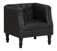 GHVBNMF Fauteuil lounge rétro en cuir véritable noir avec accoudoirs en | Fauteuil relax compact en cuir de chèvre avec rivets élégants et bois de manguier pour salon, chambre à coucher et chambre