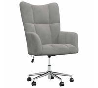 GHVBNMF Fauteuil relax en velours gris clair réglable en hauteur avec | Design matelassé carré moderne pour bureau et salon, rotation à 360 degrés et rembourrage doux pour un grand confort.