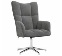 GHVBNMF Fauteuil relax en velours gris foncé - Fauteuil pivotant à 360 | Chaise de télévision ergonomique avec design matelassé, rembourrage en mousse épaisse et pied en acier pour salon et bureau.