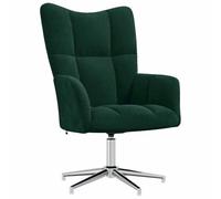 GHVBNMF Fauteuil relax vert foncé - Fauteuil pivotant rembourré en velours | Fauteuil TV élégant avec design matelassé, fonction de rotation à 360° et rembourrage en mousse pour le salon.