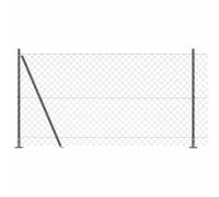 GHVBNMF Kit complet de clôture de jardin gris 10 x 1,2 m avec 5 poteaux | Clôture extérieure stable pour jardin et terrasse, construction en acier résistant aux intempéries avec revêtement.
