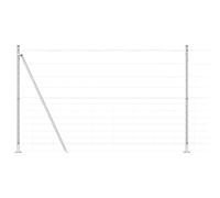 GHVBNMF Kit complet de clôture en fil galvanisé 50 x 1,5 m avec 52 poteaux | Kit de clôture en métal solide pour délimiter le jardin, la propriété et la terrasse. Piquets inclus pour une installation