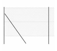 GHVBNMF Kit de clôture avec 5 poteaux gris 10 x 1,5 m en treillis en acier | Clôture de jardin robuste en acier et PVC gris, idéale pour délimiter les terrains extérieurs.