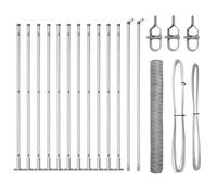 GHVBNMF Kit de clôture de jardin argenté - 2500 x 3,2 x 80 cm - 1 clôture | Clôture en acier pour jardin et terrasse : délimitation fiable des pièces de base et aspect contemporain à l'extérieur.