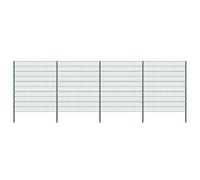 GHVBNMF Kit de clôture de jardin avec poteaux, fer vert, 25 panneaux de | Kit de clôture robuste en fer revêtu par pulvérisation pour terrasse et jardin, comprend 25 éléments en treillis et 6