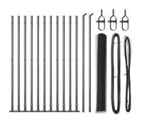 GHVBNMF Kit de clôture de jardin complet avec 11 poteaux gris 25 m x 0,8 m | Clôture extérieure stable en acier et PVC gris pour jardin, terrasse et terrasse. Comprend 11 poteaux solides.