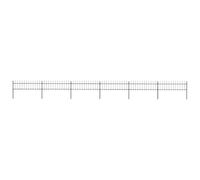 GHVBNMF Kit de clôture de jardin en acier noir 10,2 m, 6 éléments de | Clôture décorative avec pointes de lance pour jardin et terrain, matériel de montage inclus pour une extension flexible du