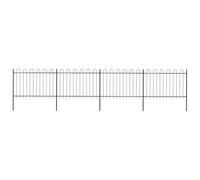 GHVBNMF Kit de clôture de jardin en acier noir 6,8 m x 1,7 m 4 éléments de | Clôture de délimitation stable pour jardin, cour et terrain. Comprend 5 poteaux et accessoires pour un assemblage facile.