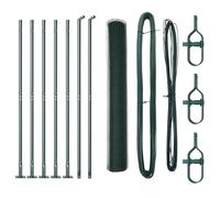 GHVBNMF Kit de clôture de jardin vert 10 x 1 m avec 5 poteaux en fil | Kit de clôture robuste en acier et PVC pour jardin et terrasse. Protection fiable pour les terrains extérieurs.