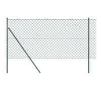 GHVBNMF Kit de clôture de jardin vert 25 x 1,4 m avec 5 poteaux en acier | Délimitation de terrain pratique pour jardin et terrasse : structure en acier robuste avec finition de surface enduite.