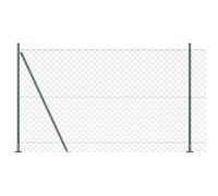 GHVBNMF Kit de clôture de jardin vert 25 x 1,6 m en treillis avec 5 poteaux | Kit de clôture stable pour jardin et terrain, clôture métallique robuste avec protection UV pour une délimitation claire de