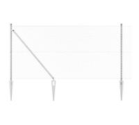 GHVBNMF Kit de clôture en treillis argenté 10 x 1,4 m avec 5 poteaux en | Système de délimitation stable en métal pour terrasse, terrain et installations de jardin avec cinq poteaux de support.